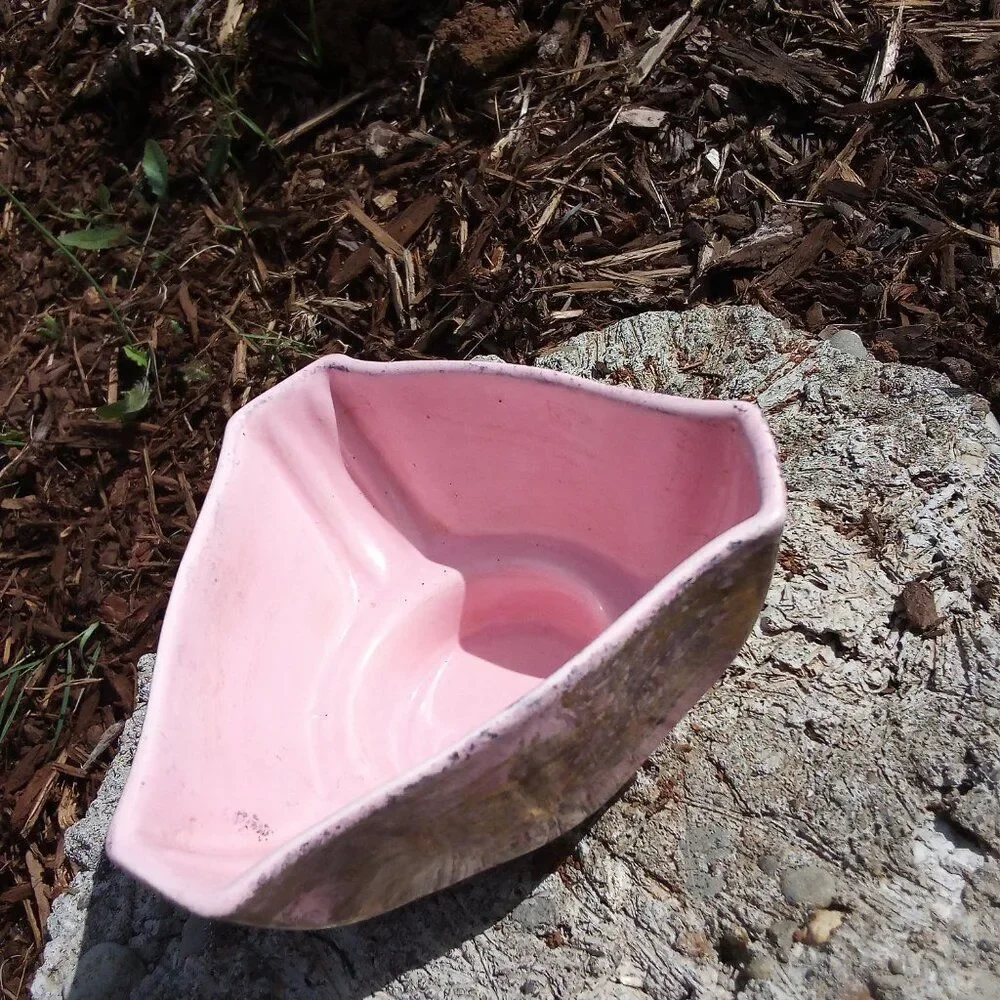 Vintage MCM Lane & Co Van Nuys Ceramic Ashtray Trinket Pink 444